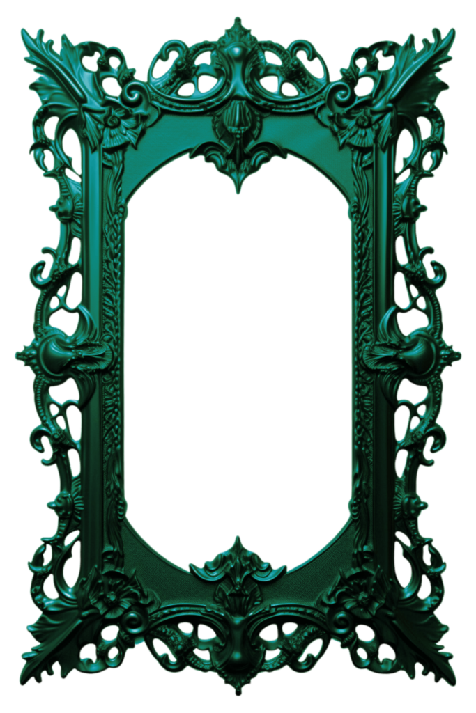 Green Emerald Metal Victorian Digital Frame Page Border