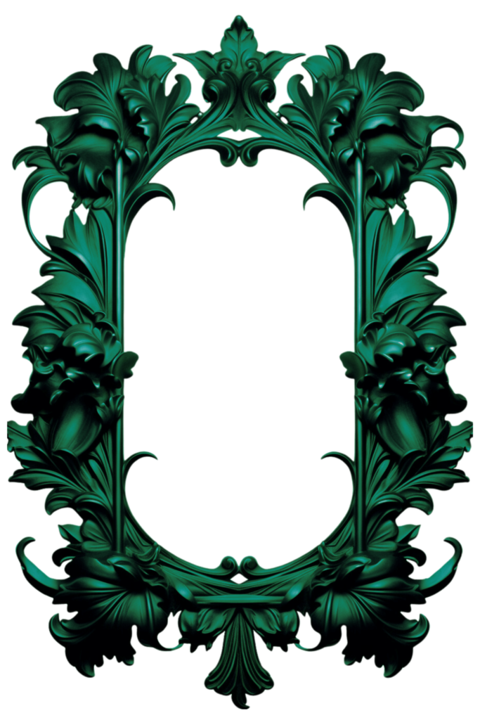 Green Emerald Metal Victorian Digital Frame Page Border